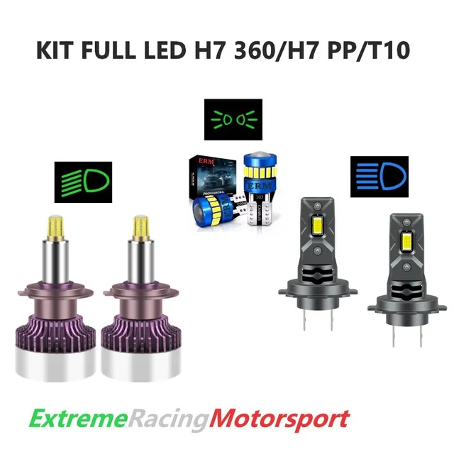Xtreme Racing Kit Illuminazione LED 25K T10/H7 360° kit lampade full LED 12 V 6000K