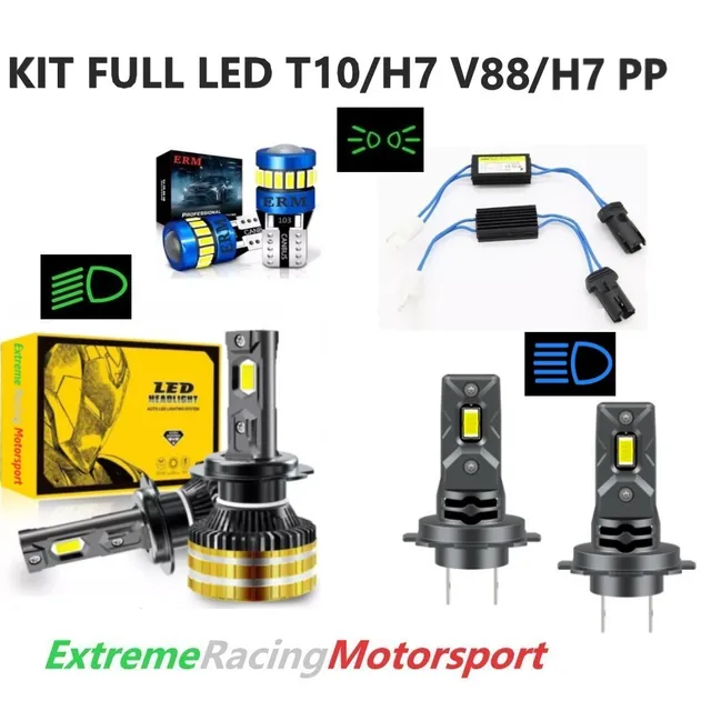 Xtreme Racing Kit Illuminazione LED T10 H7 V88 lampade Full LED 6000K CANBUS