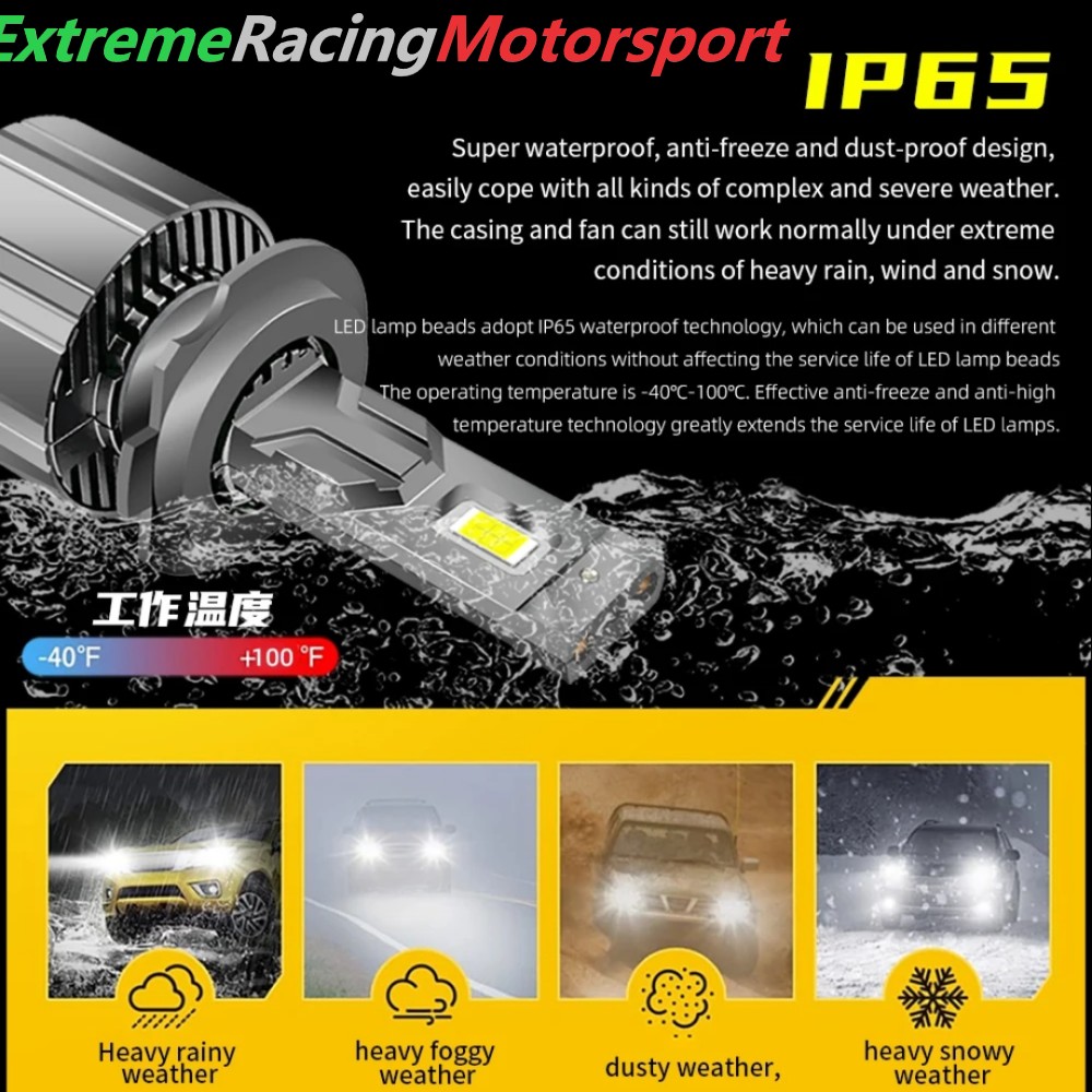 Xtreme Racing Lampadine LED Lampade BiLed ERM V8-95 H4 coppia 6000K 190W CANBUS