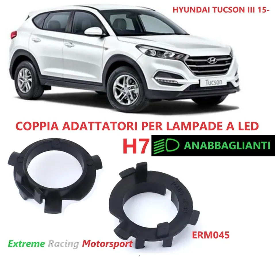 Xtreme Racing Accessori per Illuminazione LED ERM045 adattatori H7 LED Hyundai Tucson III 2015- coppia