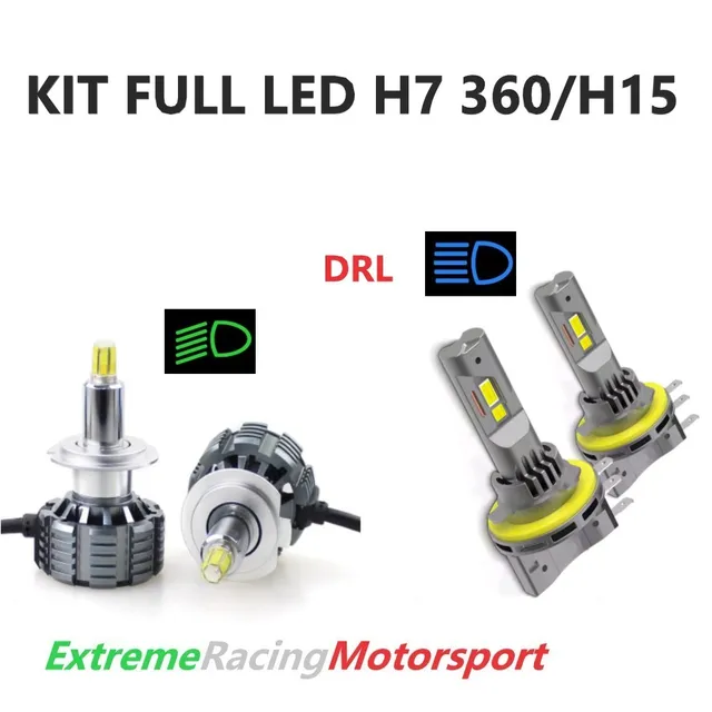 Xtreme Racing Kit Illuminazione LED FULL LED H7 360° 20 Klm H15 kit lampade
