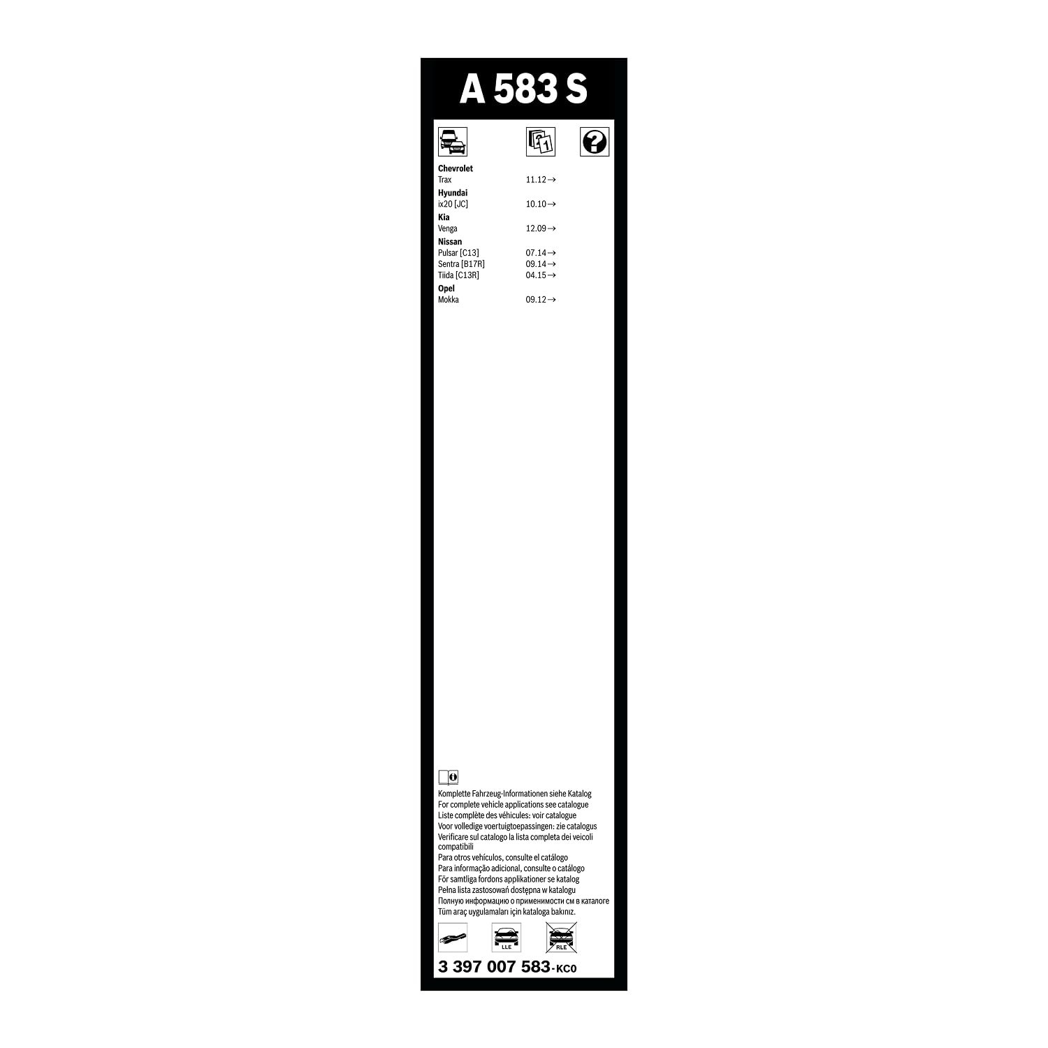 Bosch Spazzole tergicristallo Aerotwin A583SS anteriori 2 pezzi flat blade