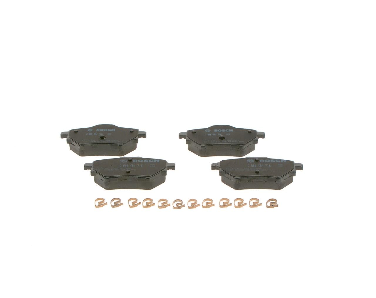 Bosch Sistema frenante 0986494716 pastiglie freno kit Low-Metallic