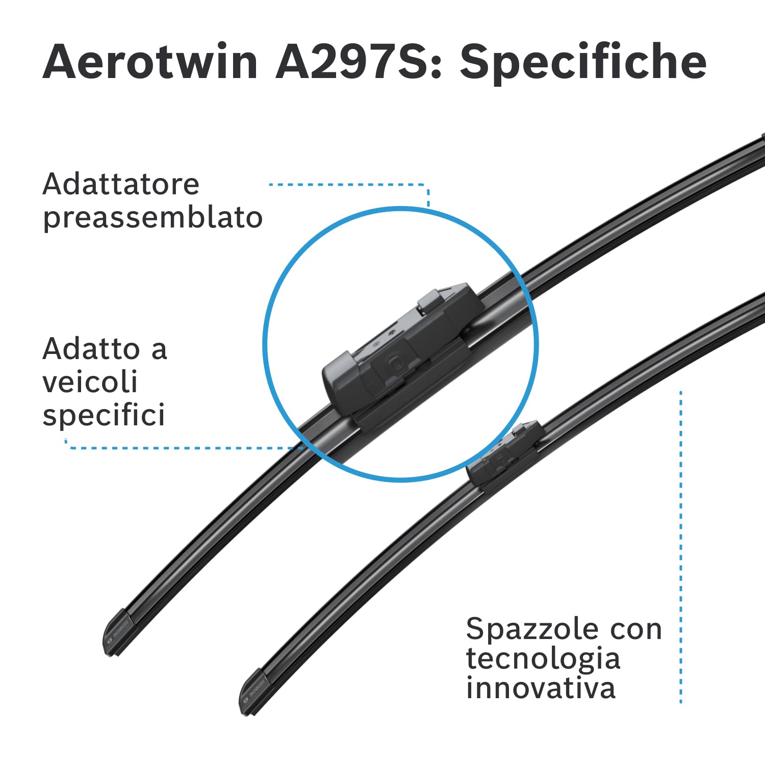 Bosch Spazzole tergicristallo Aerotwin A297S 600/500 mm