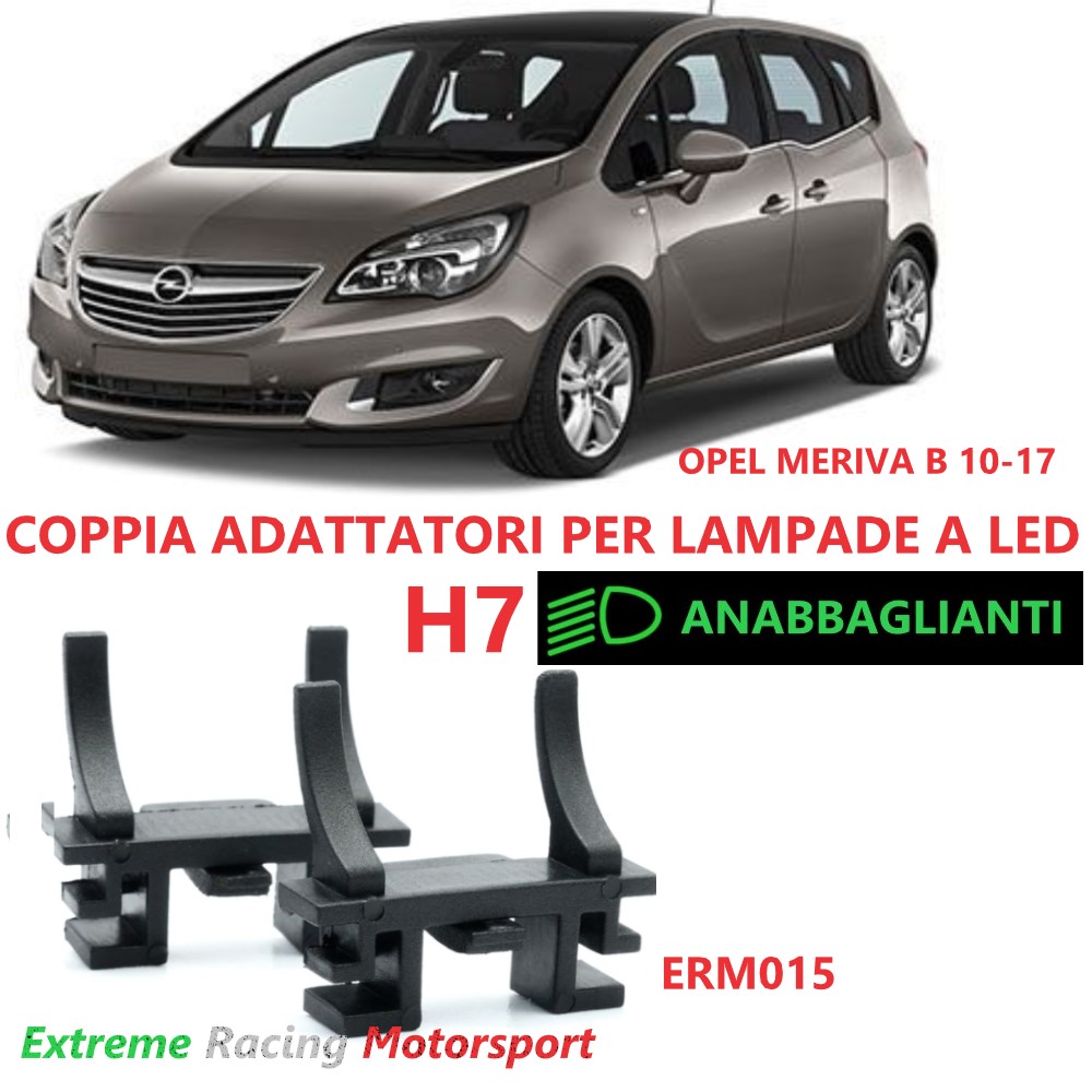 Xtreme Racing Accessori per Illuminazione LED ERM015 adattatori H7 LED Opel Meriva B 2010-2017, coppia
