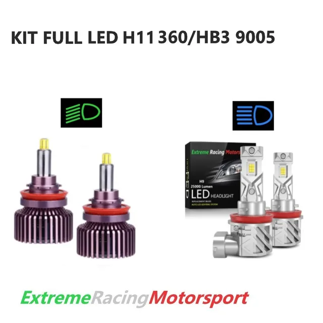 Xtreme Racing Kit Illuminazione LED H11 360° 25 Klm/HB3 9005 PP kit lampade 12 V 6000 K CANBUS