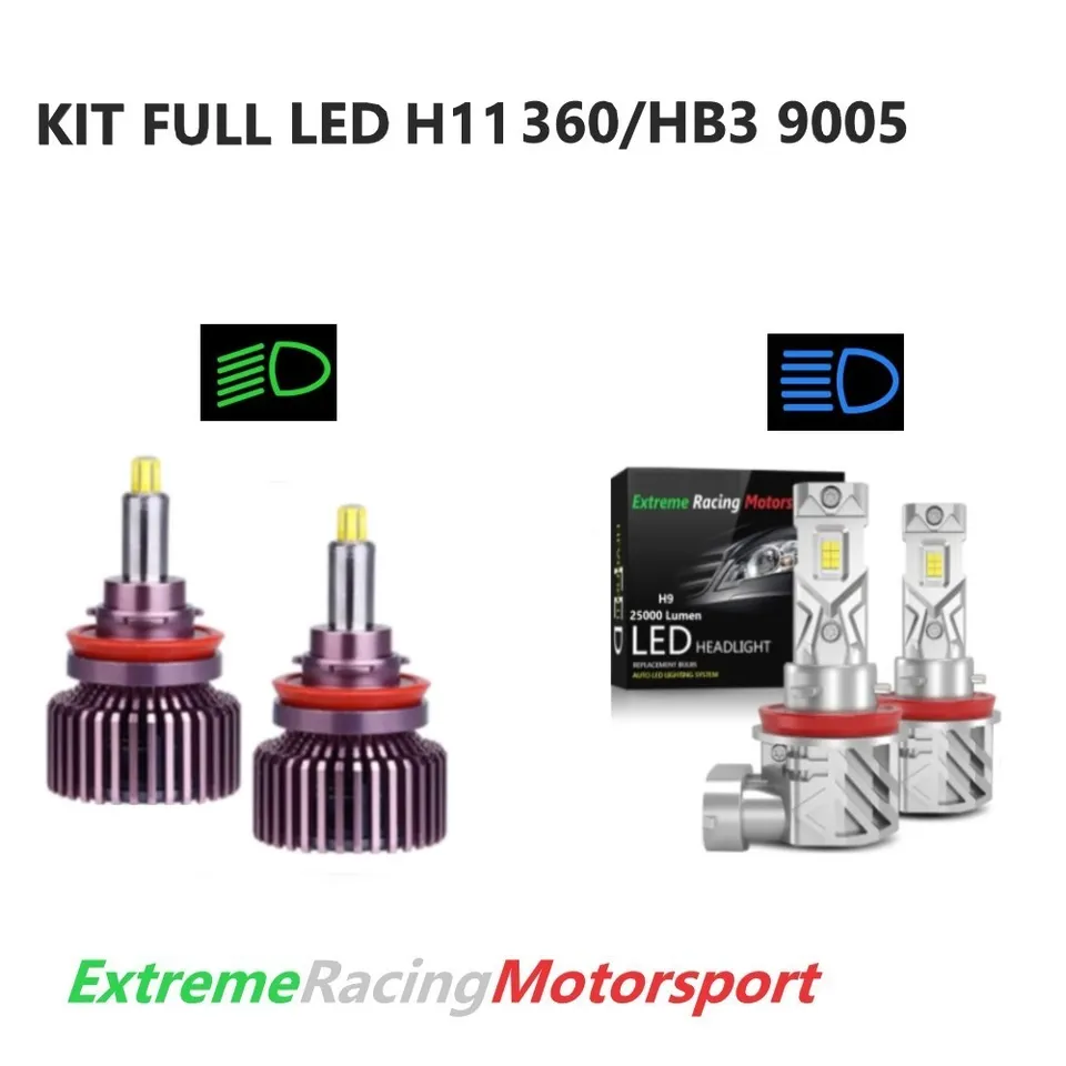 Xtreme Racing Kit Illuminazione LED H11 360° 25 Klm/HB3 9005 PP kit lampade 12 V 6000 K CANBUS