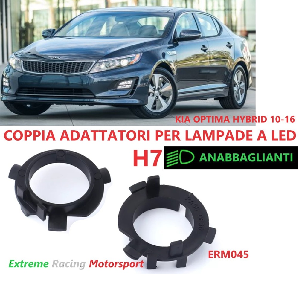 Xtreme Racing Accessori per Illuminazione LED Adattatori Portalampade a Led ERM045 Kia Optima Hybrid 10-16 H7