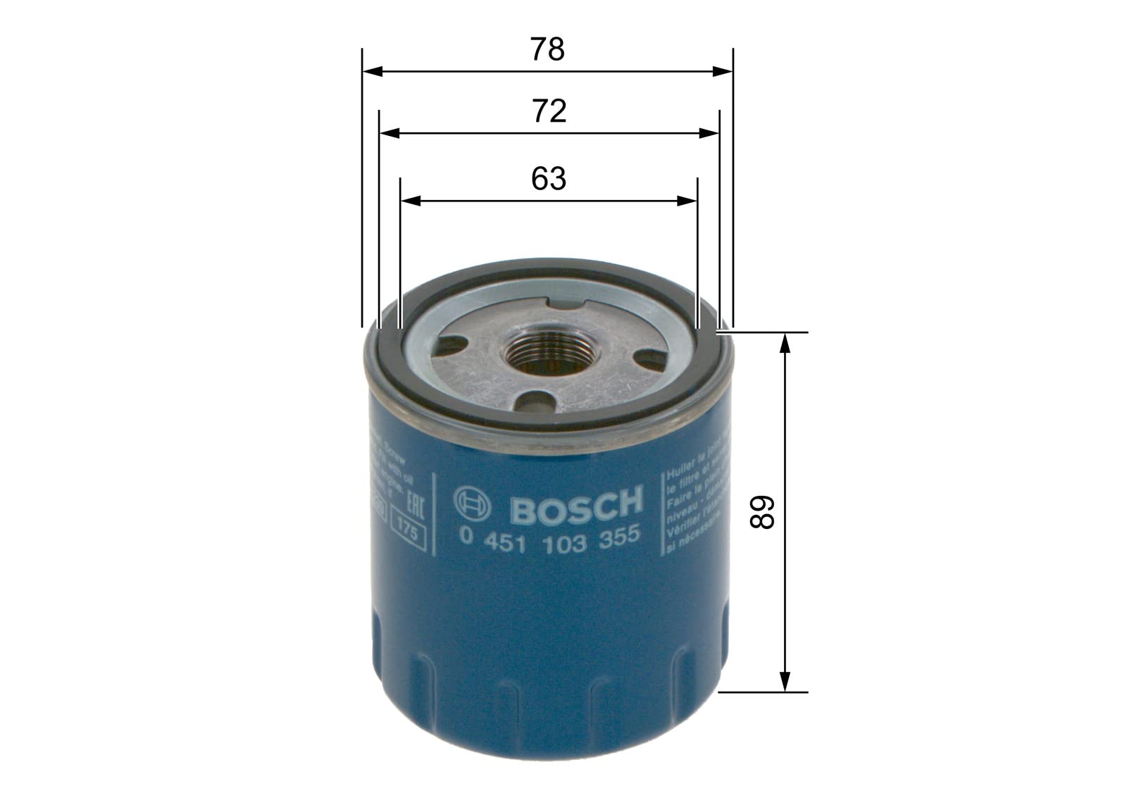 Bosch HCP Filtri 451103355 filtro olio ricambio
