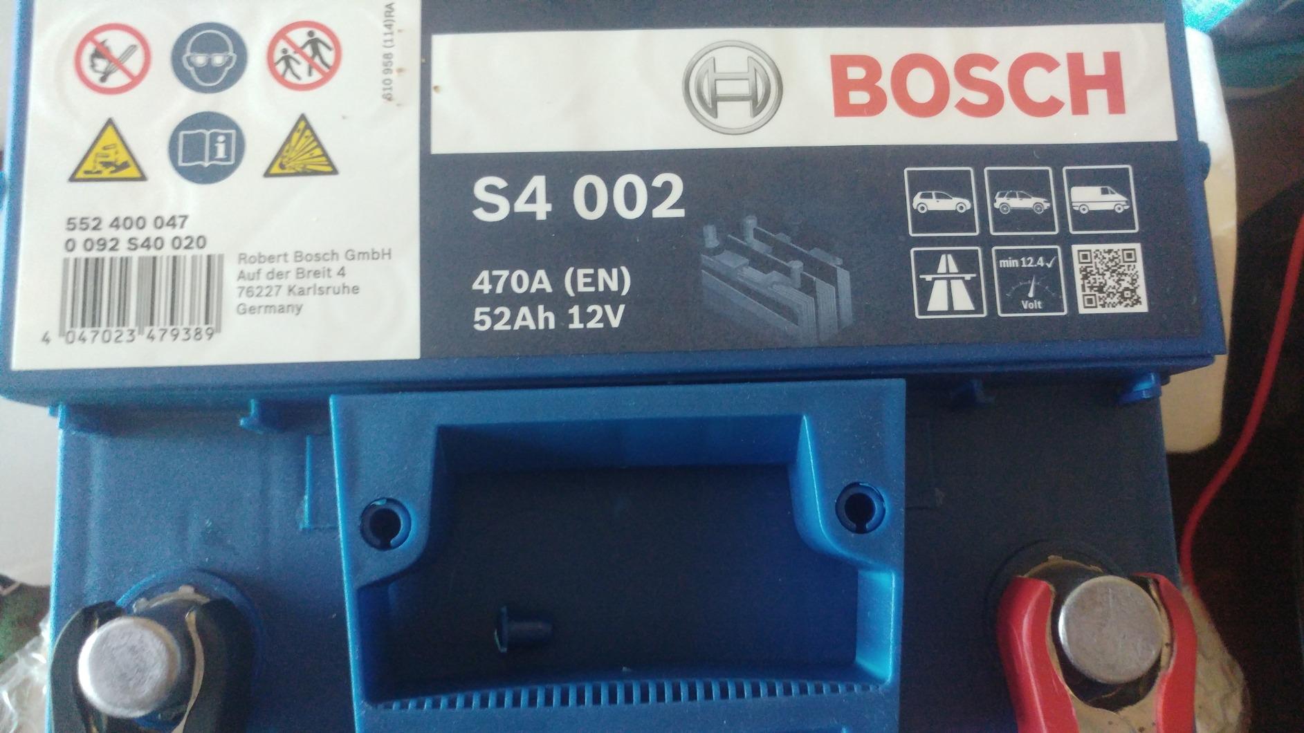 Bosch Batterie S4002 batteria avviamento 52 Ah 470 A 12 V polo positivo destra