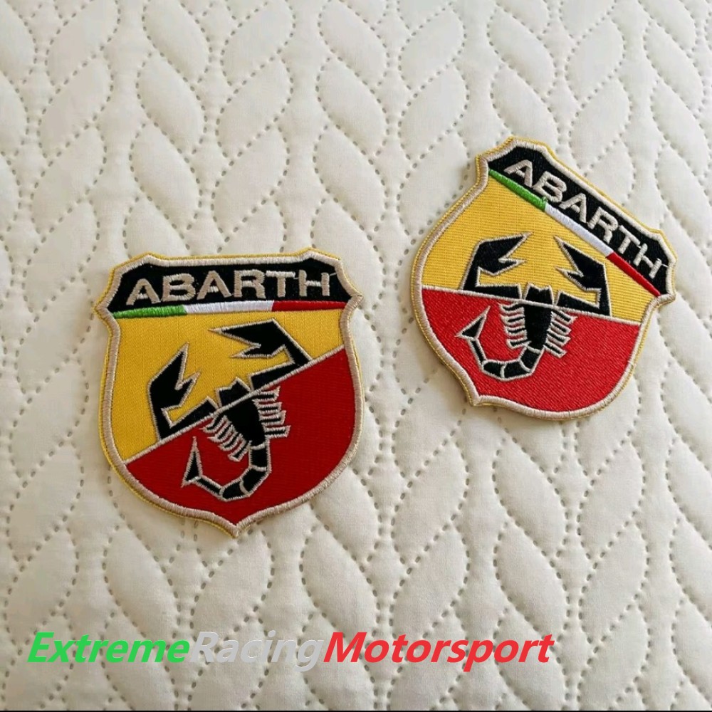 Xtreme Racing Decorazioni Auto e Adesivi 2 Patch Abarth termoadesive ricamate 7,5 cm