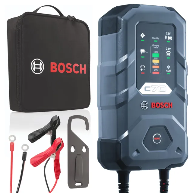 Bosch HCP Caricabatterie e avviatori C70 10 A 12/24 V per batterie AGM