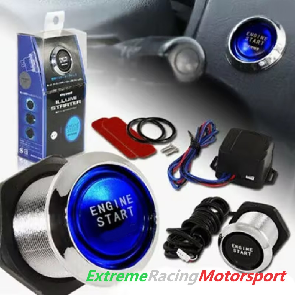 Xtreme Racing Decorazioni Auto e Adesivi Pulsante Engine Start avviamento blu 12 V, con relè