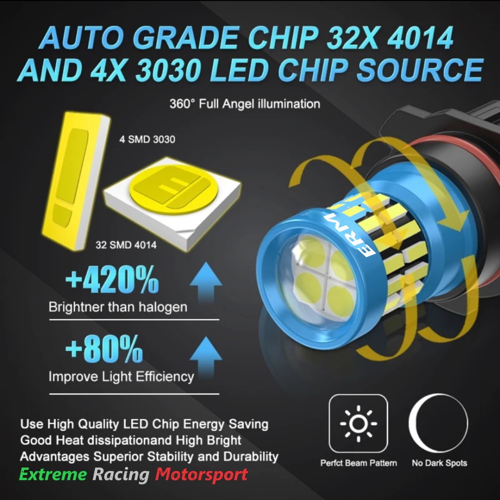 Xtreme Racing Lampadine LED ERM P13W 3030/4014 coppia bianco ghiaccio