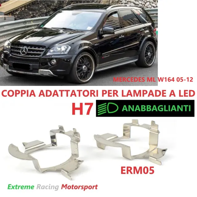 Xtreme Racing Accessori per Illuminazione LED ERM005 Mercedes ML W164 05-12 adattatori H7 coppia metallo