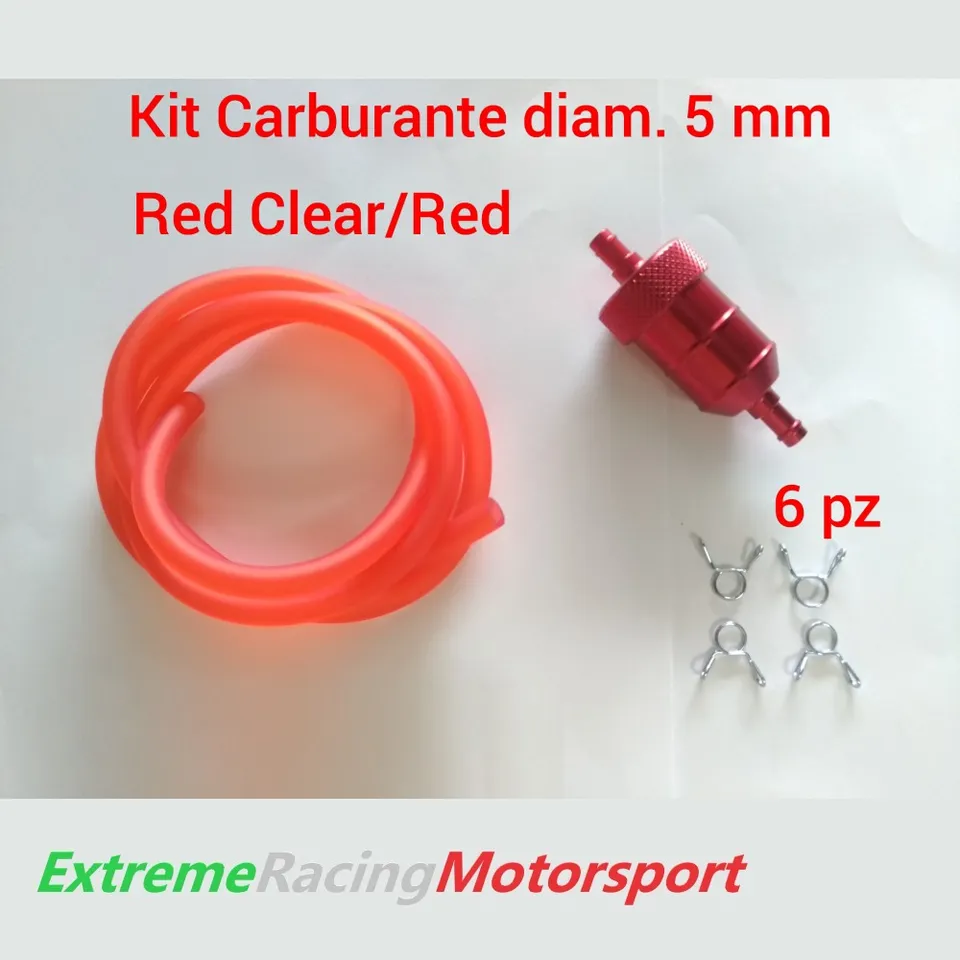 Xtreme Racing Impianto Carburante e Regolatori di Pressione Kit Tubo Siliconico Carburante 5x7 mm Rosso
