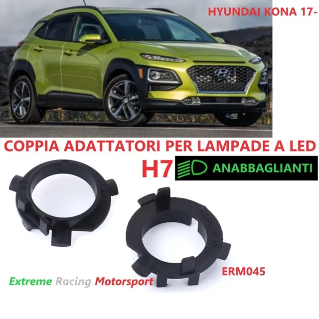 Xtreme Racing Accessori per Illuminazione LED ERM045 adattatori H7 LED coppia Plug&Play