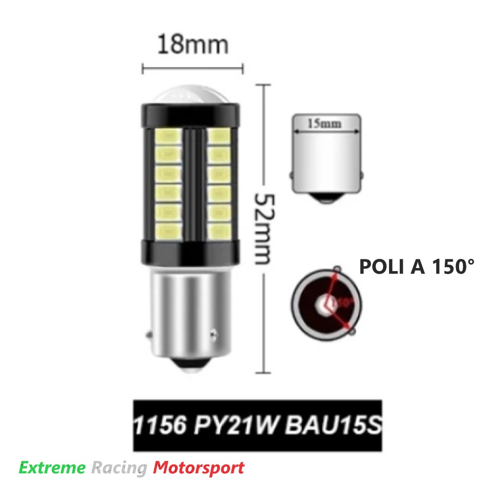 Xtreme Racing Lampadine LED Lampadine Led Luci Retromarcia BAU15S PY21W coppia UltraWhite
