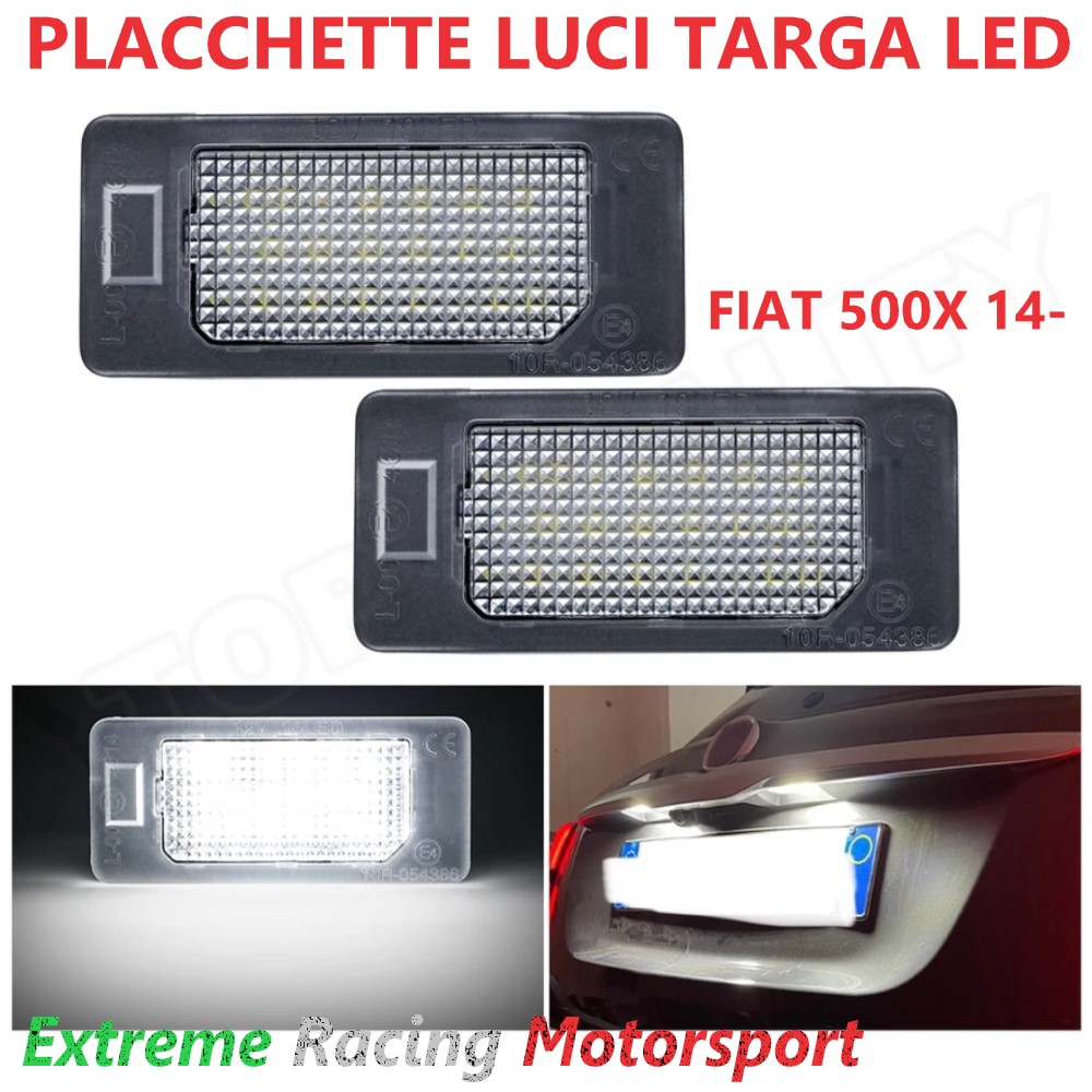 Xtreme Racing Accessori per Illuminazione LED placchette luci targa Fiat 500X 14-25 coppia