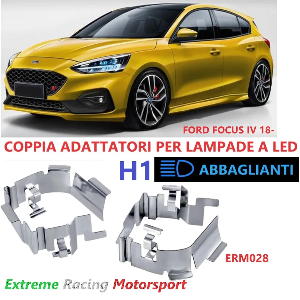 Xtreme Racing Accessori per Illuminazione LED ERM028 adattatori H1 Ford Focus IV coppia in acciaio