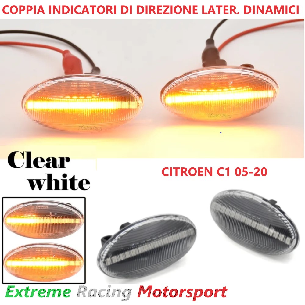 Xtreme Racing Indicatori di Direzione LED Citroen C1 I 05-14 frecce dinamiche fumé coppia