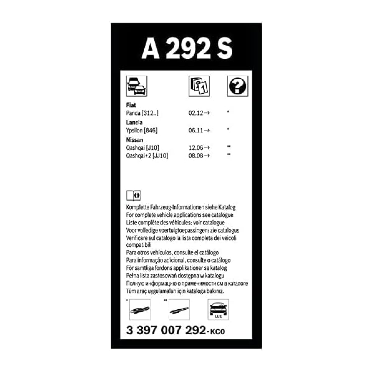 Bosch Spazzole tergicristallo Aerotwin A292S anteriori 600/380 mm