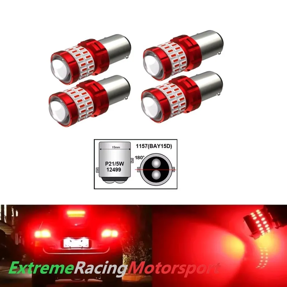Xtreme Racing Lampadine LED F44 1157 BAY15D P21/5W rosse 4 pezzi CANBUS