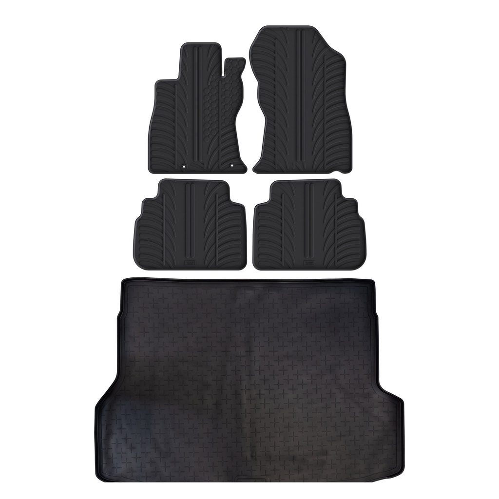 Travall Bundles Subaru Forester Rubber Boot Liner and Rubber Car Mats Bundle 2018-2025 kit gomma