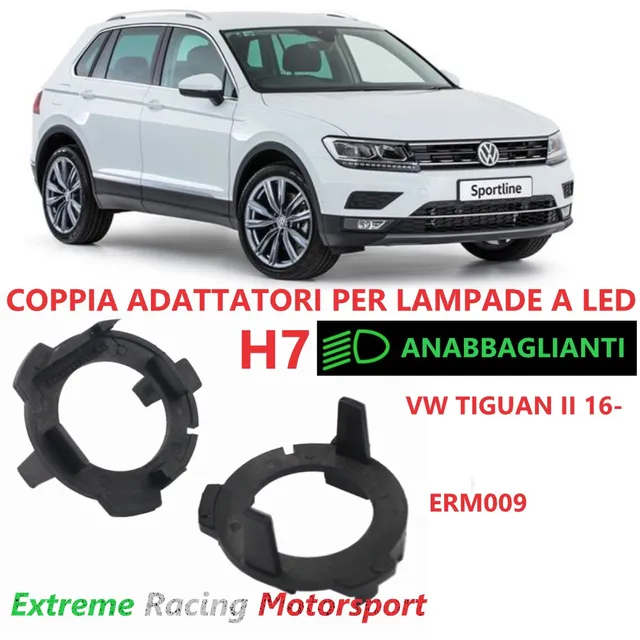 Xtreme Racing Accessori per Illuminazione LED ERM009 adattatori H7 VW Tiguan II
