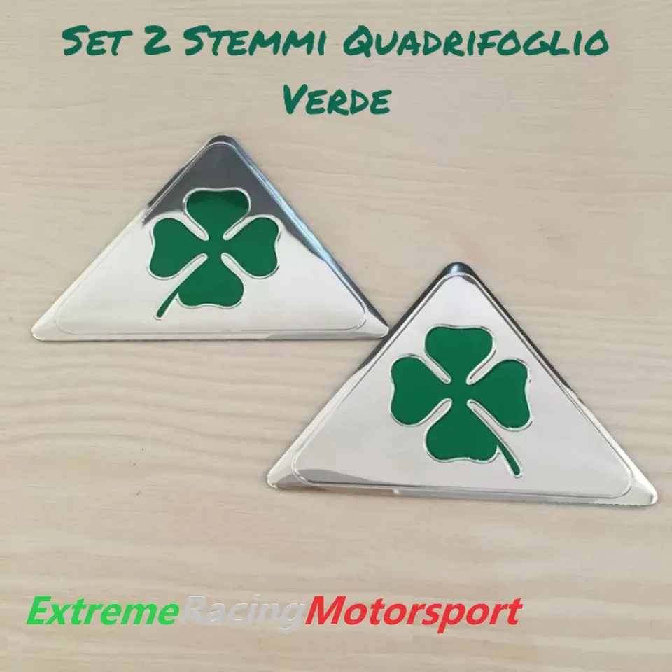 Xtreme Racing Decorazioni Auto e Adesivi stemmi alluminizzati Quadrifoglio Verde 9 cm