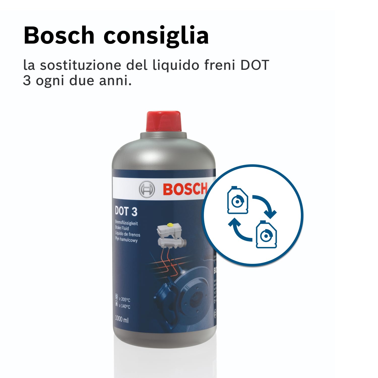 Bosch HCP Sistema frenante liquido freni DOT 3 1 L per veicoli prima del 2000