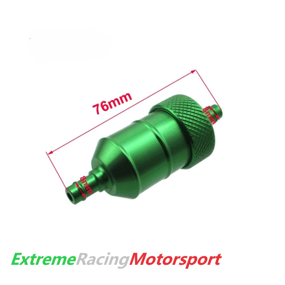 Xtreme Racing filtro carburante in alluminio, verde, imbocco 6 mm