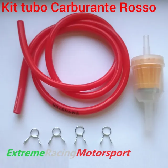 Xtreme Racing Impianto Carburante e Regolatori di Pressione Kit Tubo Siliconico Carburante 6 PZ Diam. 5×7 mm ROSSO tubo benzina bassa pressione