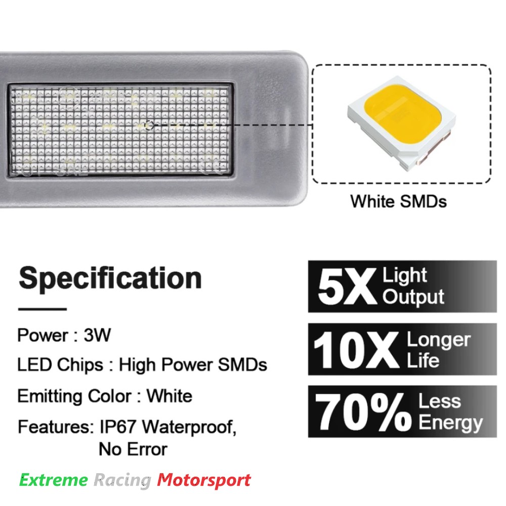 Xtreme Racing Accessori per Illuminazione LED placchette luci targa Citroën C4 Picasso 2013-2017 coppia bianca