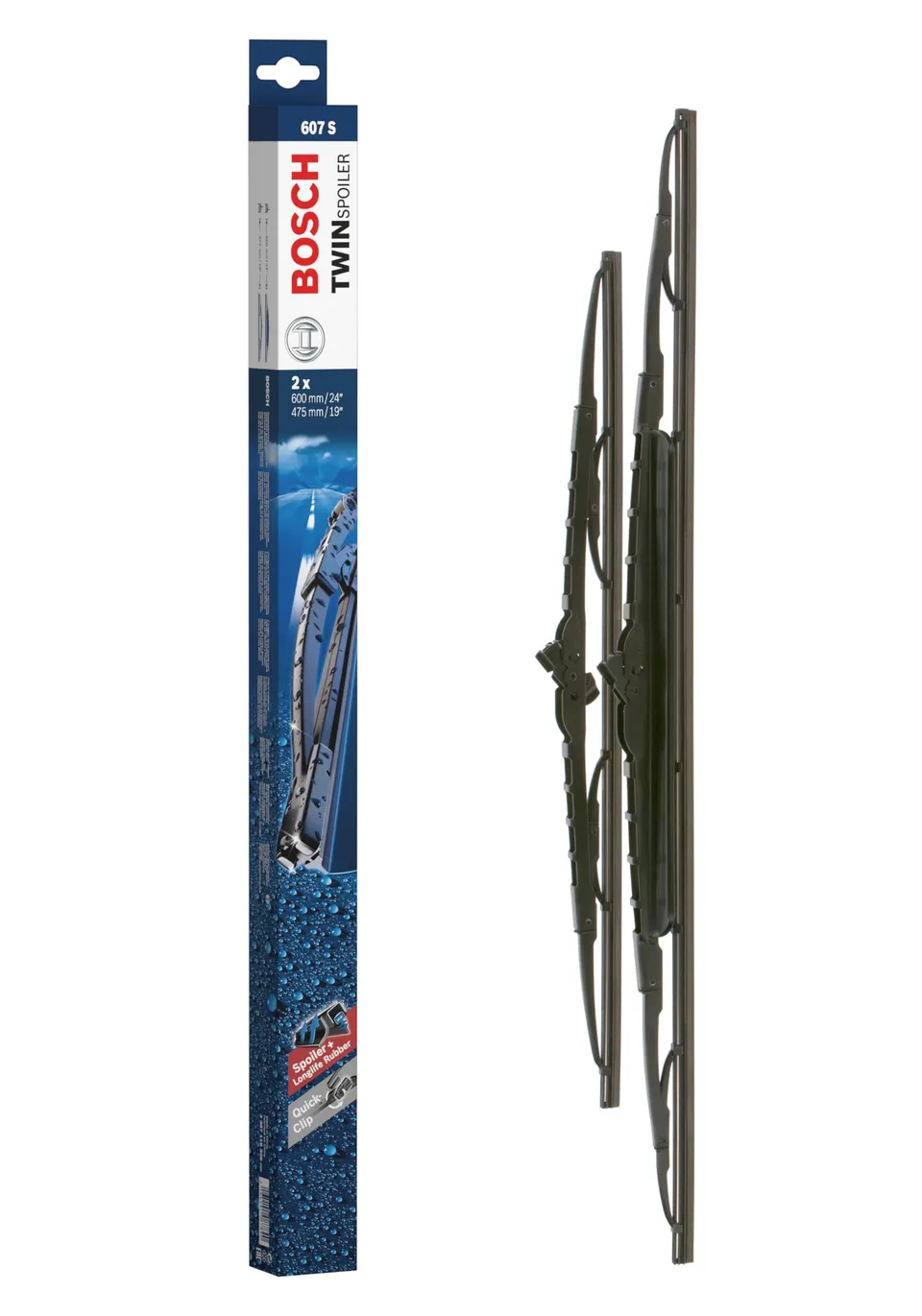 Bosch Spazzole tergicristallo Twin Spoiler 607S 600/475 mm set anteriore