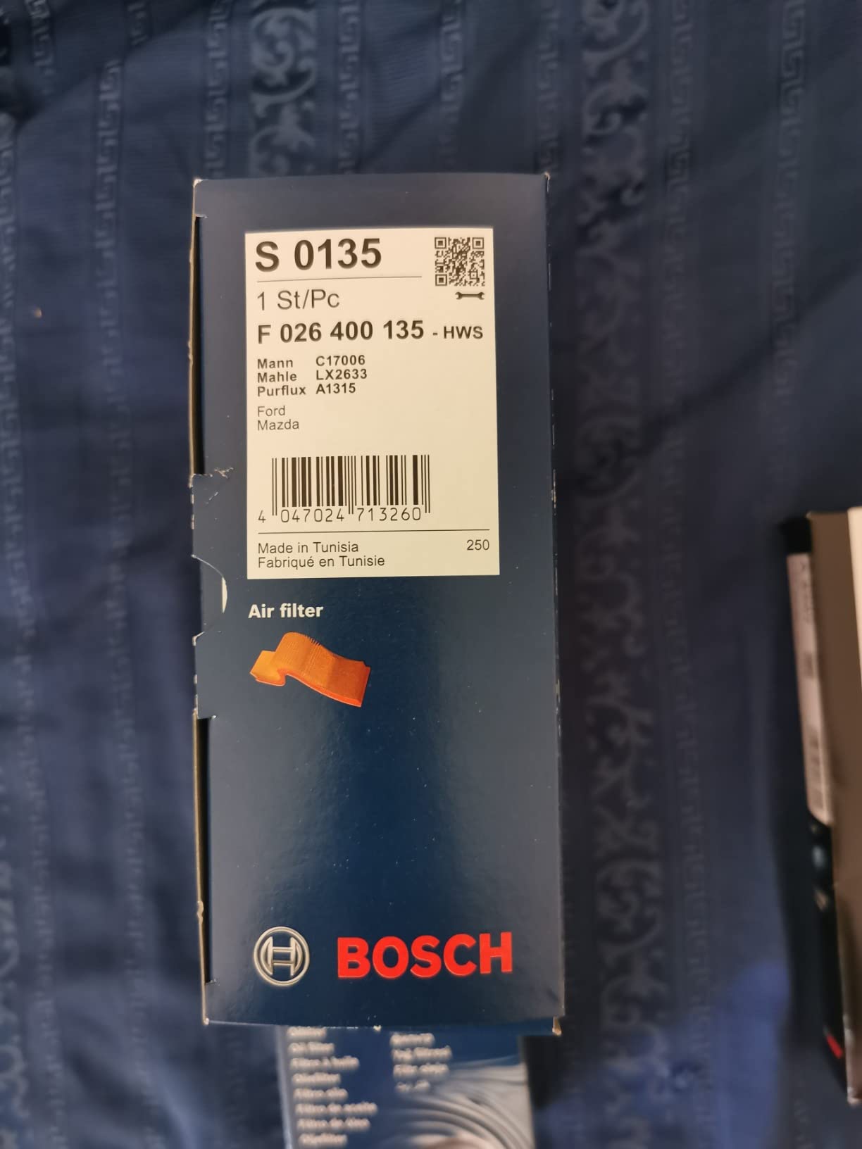 Bosch Filtro aria F026400135 elemento filtrante