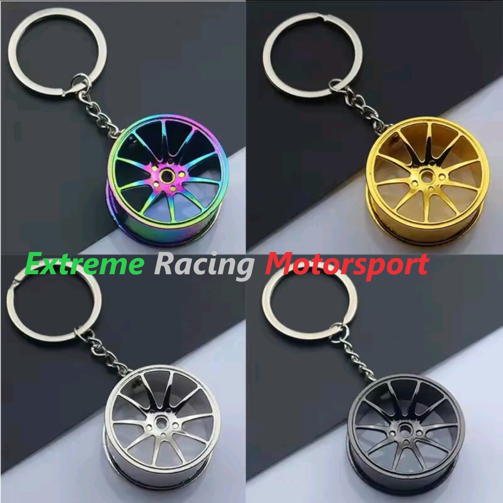 Xtreme Racing Decorazioni Auto e Adesivi Portachiavi in metallo Cerchio Cromato