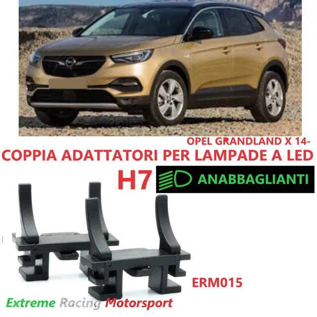 Xtreme Racing Accessori per Illuminazione LED Adattatori Portalampade a Led ERM015 Opel Grandland X 14- H7