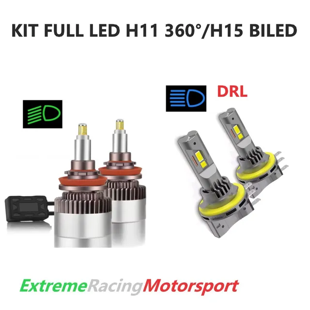 Xtreme Racing Kit Illuminazione LED H11 360° 25 Klm/H15 kit LED 6000K