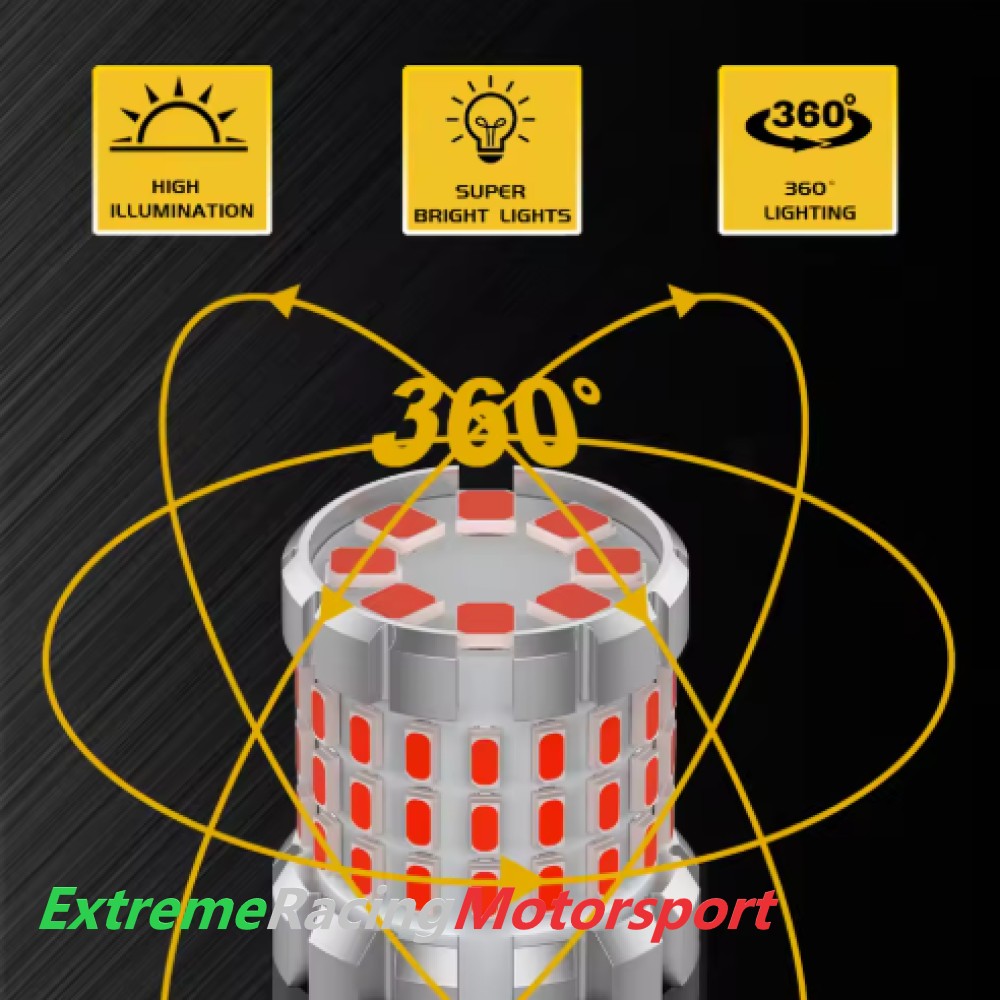 Xtreme Racing Lampadine LED ERM F62 T25 3157 P27/7W rosse coppia retronebbia