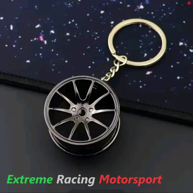 Xtreme Racing Decorazioni Auto e Adesivi Portachiavi Cerchio in metallo titanio