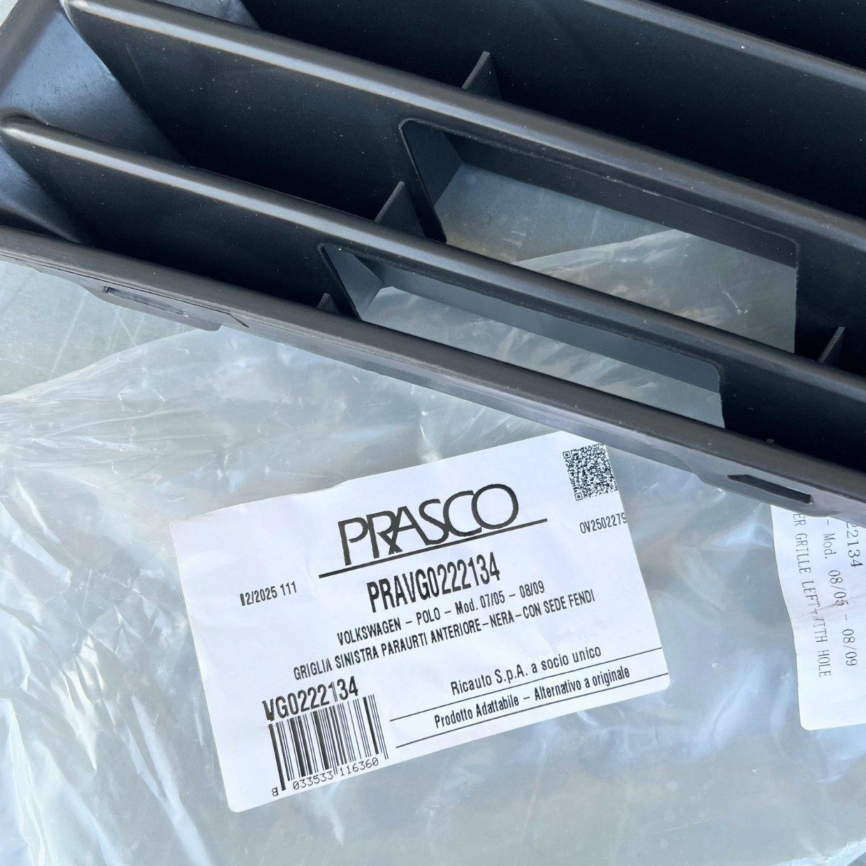 Sara Autoricambi Carrozzeria VG0222134 griglia di ventilazione sinistra paraurti anteriore VW Polo