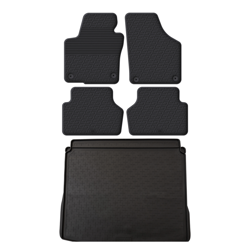 Travall Bundles VW Tiguan tappetino bagagliaio e tappetini gomma 2008-2016
