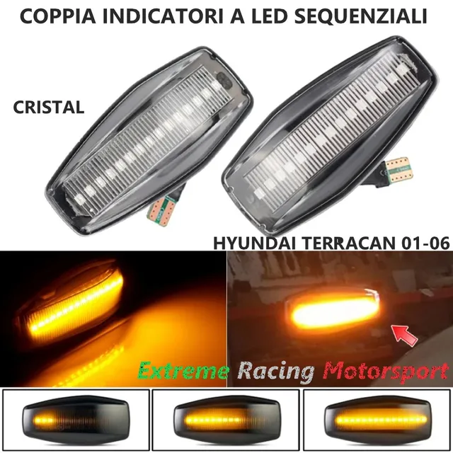Xtreme Racing Indicatori di Direzione LED Dinamici Hyundai Terracan 01-06 coppia fumè