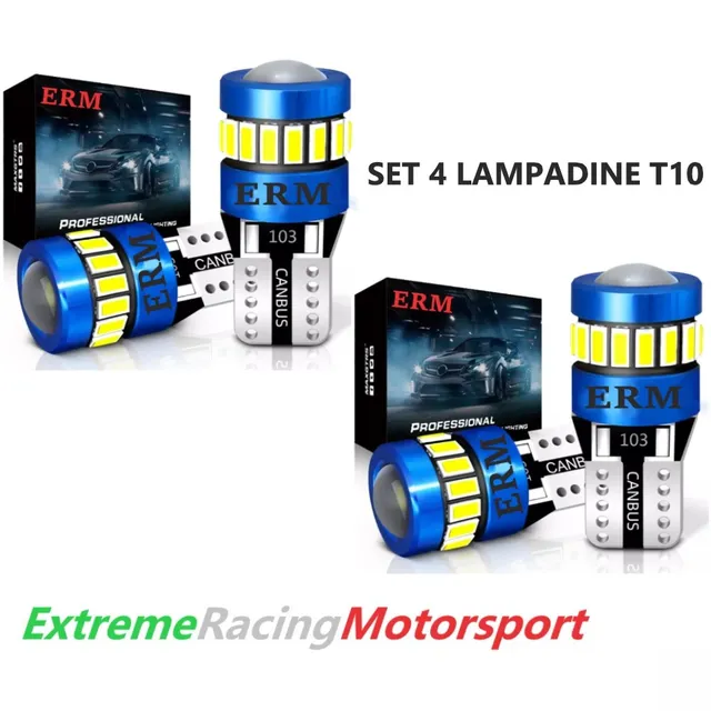 Xtreme Racing Lampadine LED ERM T10 W5W set 4 pezzi CANBUS