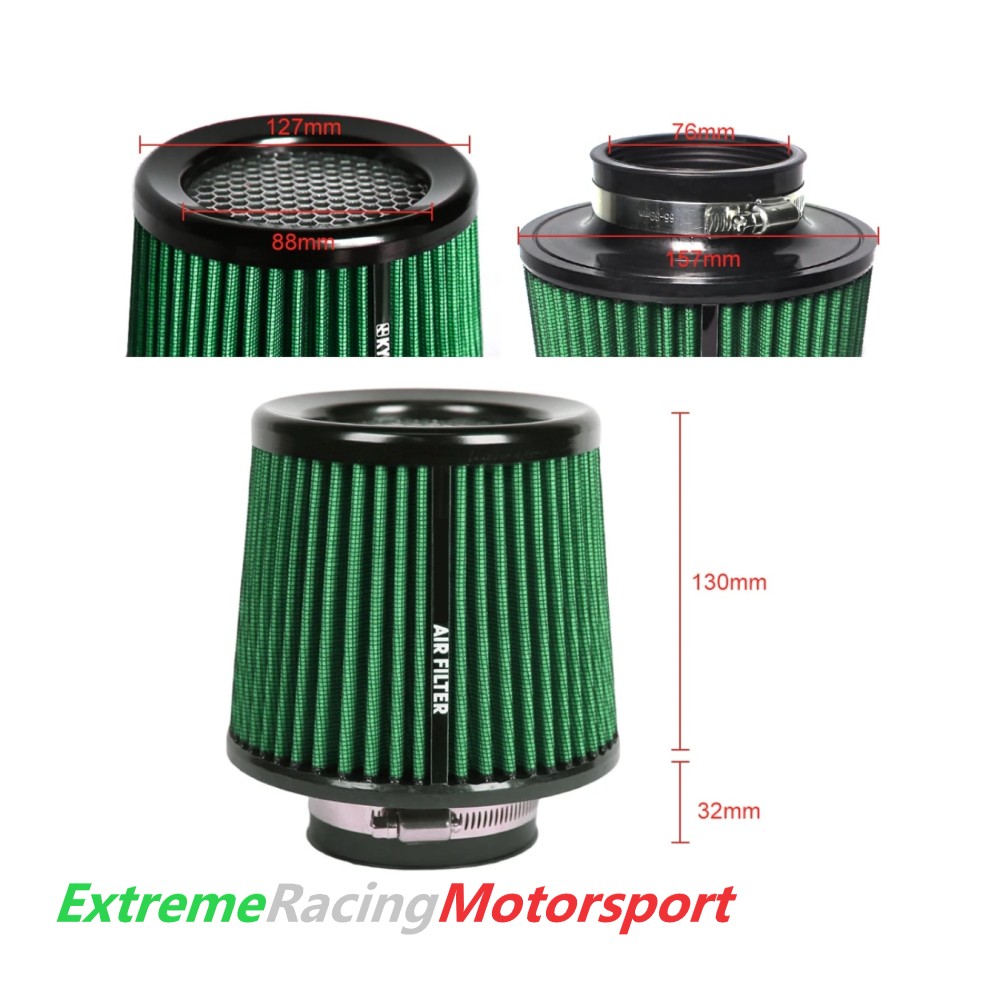 Xtreme Racing Filtri Aria ERM filtro aria 89 mm verde cotone