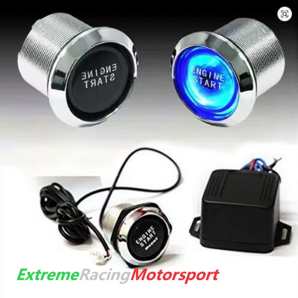 Xtreme Racing Decorazioni Auto e Adesivi Pulsante Engine Start avviamento blu 12 V, con relè