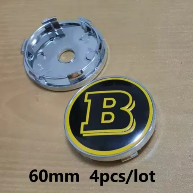 Xtreme Racing Decorazioni Auto e Adesivi Kit 4 Tappi Ruota Black/Yellow 60 mm cromati