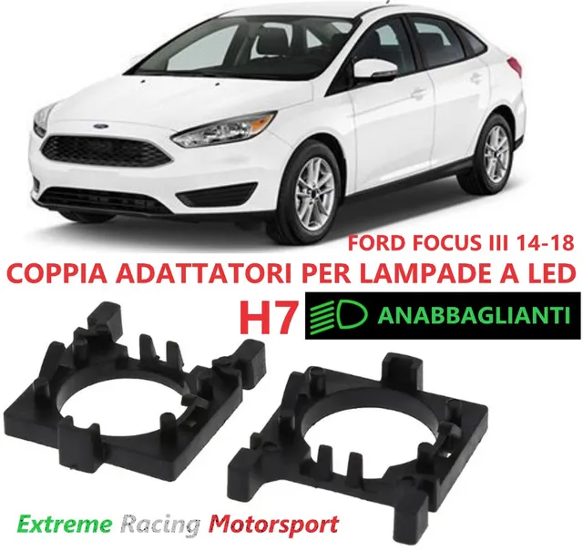 Xtreme Racing Accessori per Illuminazione LED ERM013 adattatori H7 Ford Focus III 2014-2018 ABS coppia