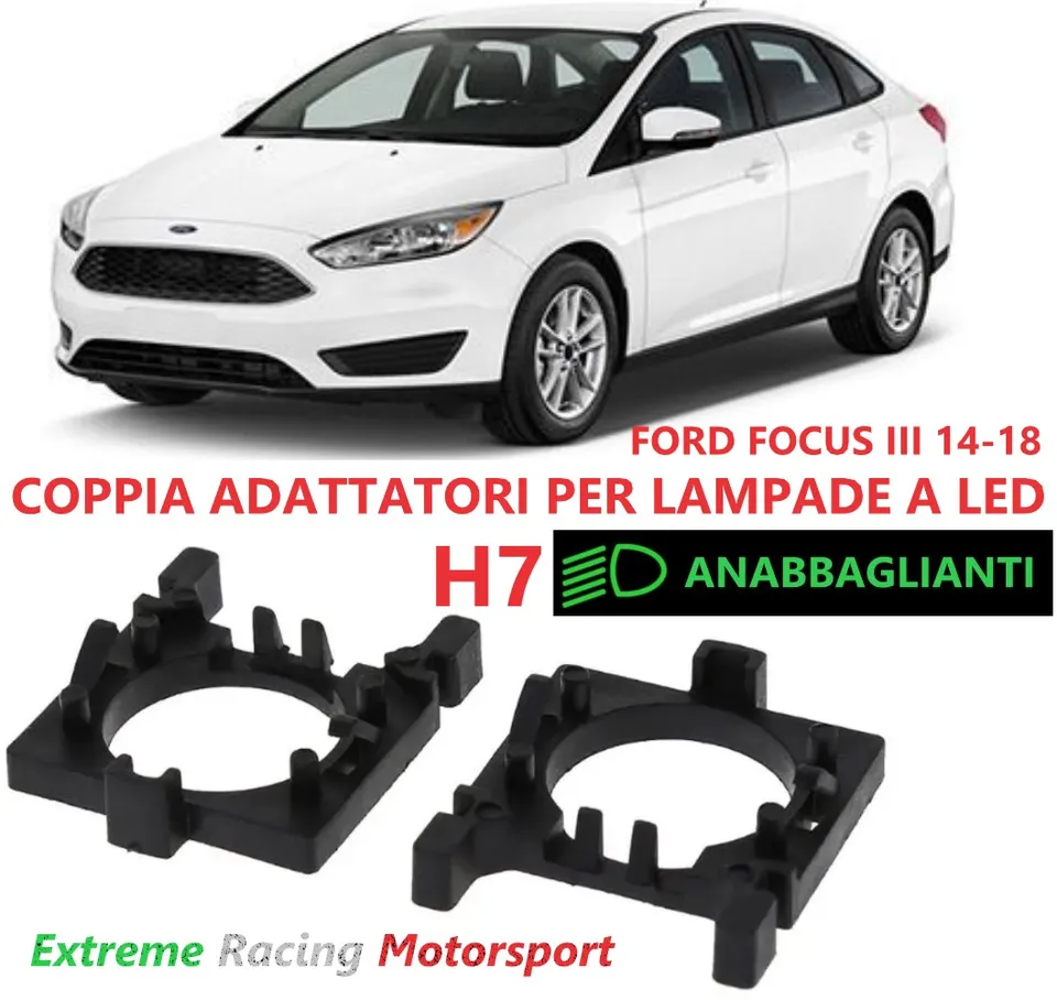 Xtreme Racing Accessori per Illuminazione LED ERM013 adattatori H7 Ford Focus III 2014-2018 ABS coppia